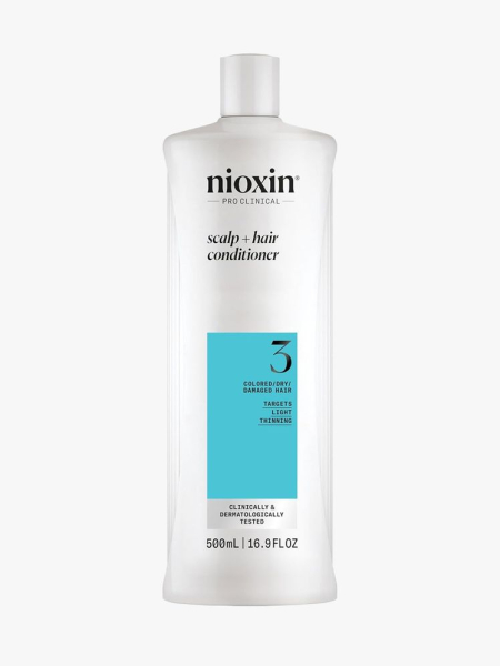 Nioxin System 3 Scalp + Hair Conditioner in branded component on a light gray background